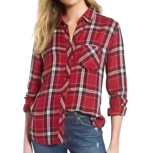 Rails Hunter Cranberry‎ Ink Plaid Button Down Shirt Red Navy White Small